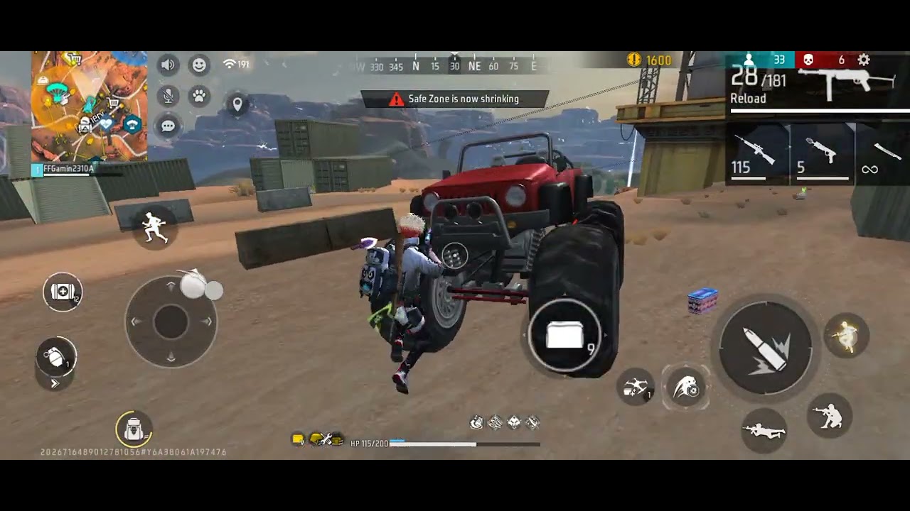 1 vs 4 BR match free fire win by 9 kills