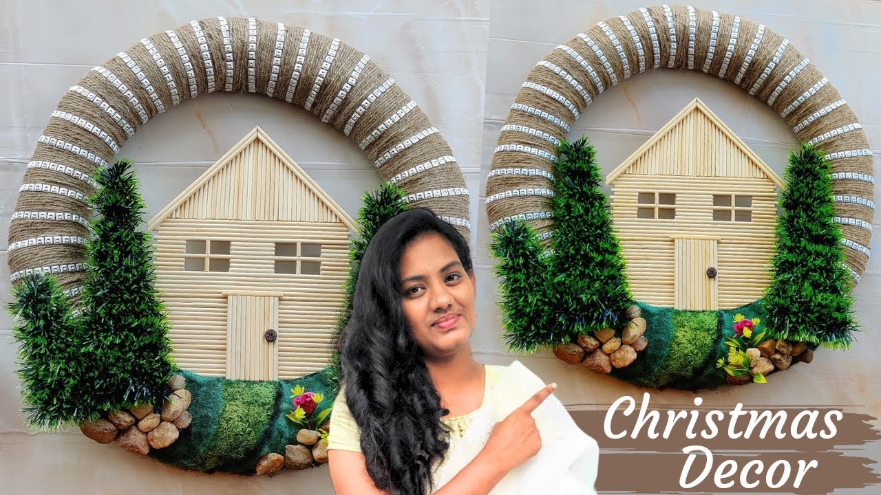 Diy Christmas Village craft Wall Hanging ideas | Low Cost Entrance Decor