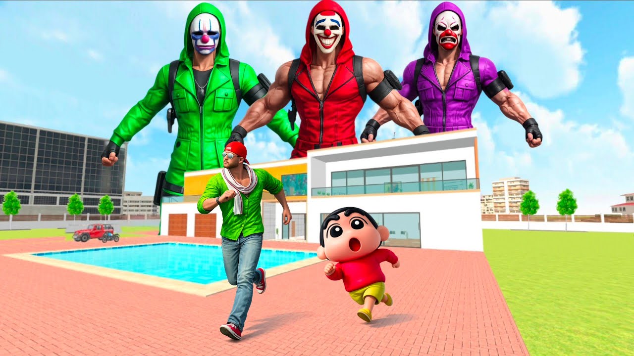 🎯Franklin vs Gient Red 😱criminal Gang in Indian theft auto simulator 💥