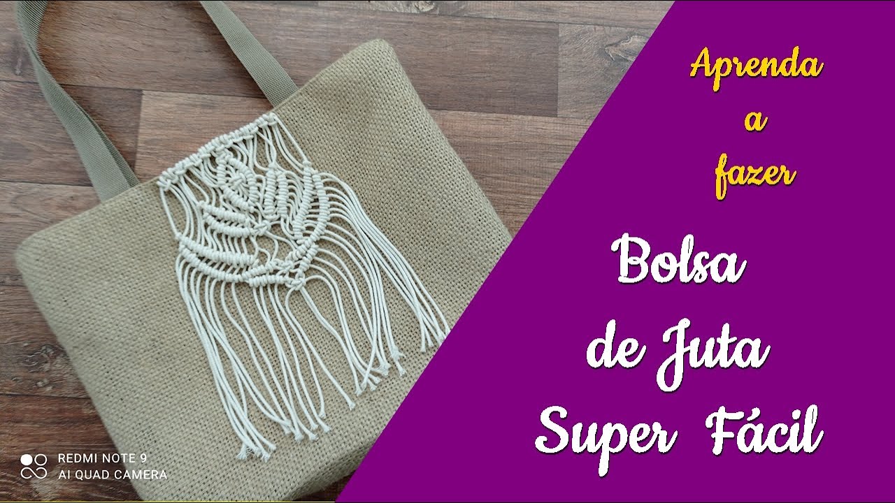 COMO FAZER BOLSA DE JUTA SUPER FÁCIL   @CP MACRAME