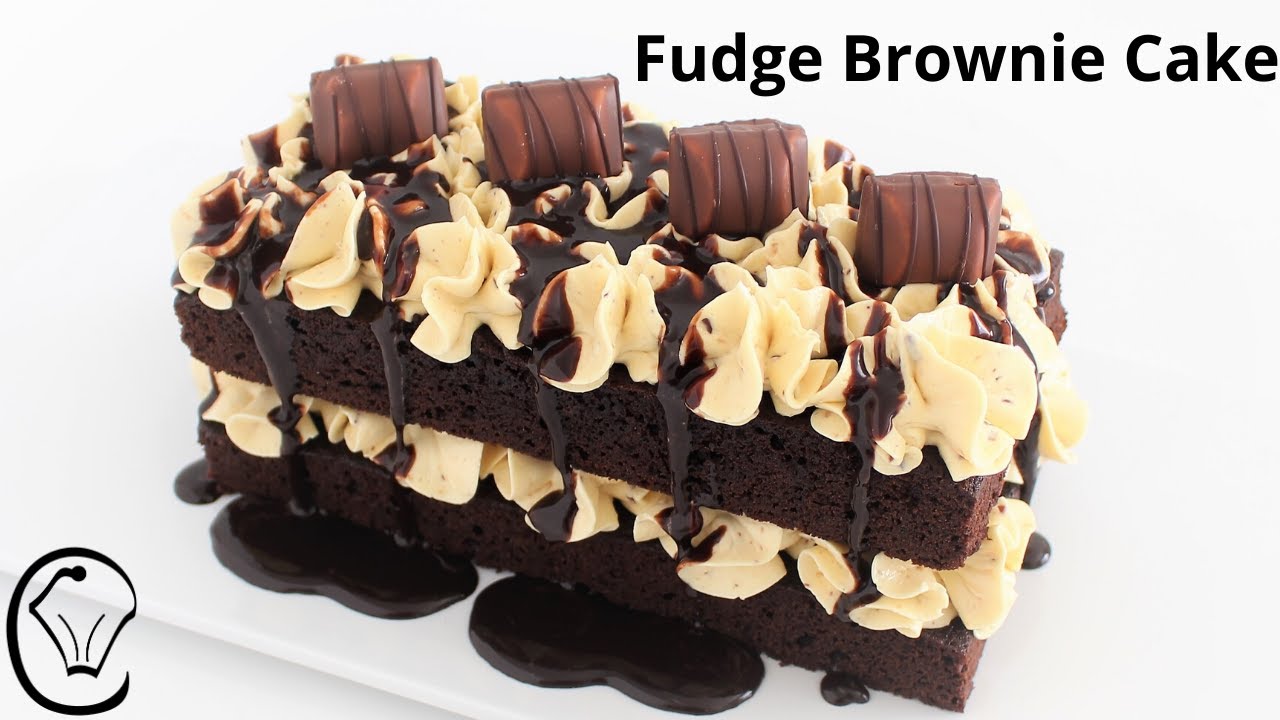 Слоеный торт Fudge Brownie Kinder Bueno сгущенный молочный крем с глазурью на день рождения