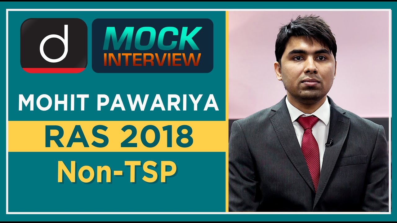 RAS Topper Mohit Pawariya : Mock Interview I Drishti IAS English