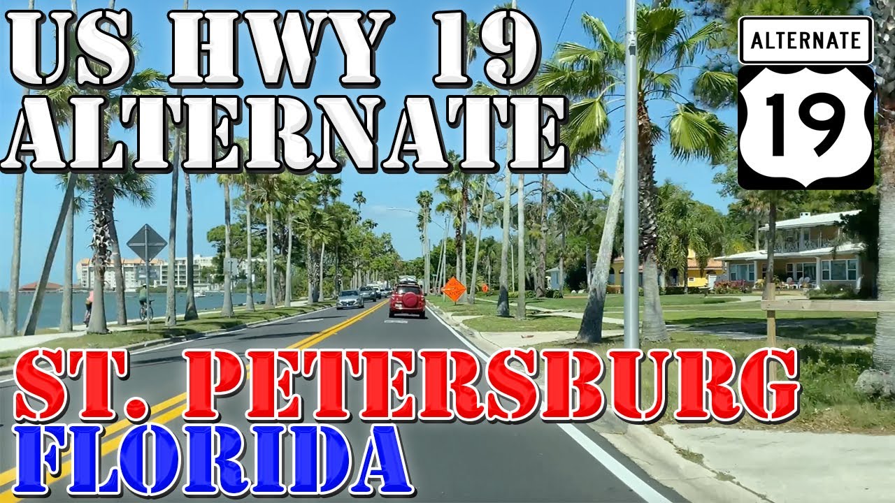 US 19 Alt North - St. Petersburg to Tarpon Springs - Florida - 4K Highway Drive
