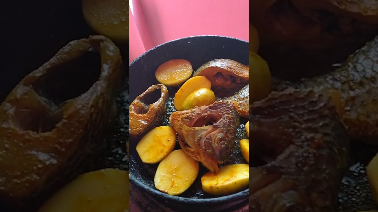 গাছের সিম আর পুকুরের মাছ রান্না 