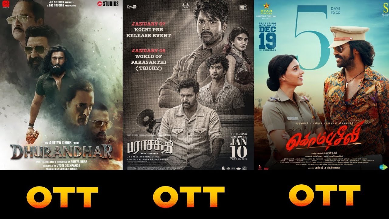 Upcoming Movies Ott Release Date Tamil | Balti | Dhurandhar | Kombuseevi | Parasakthi | TTT | Stree2
