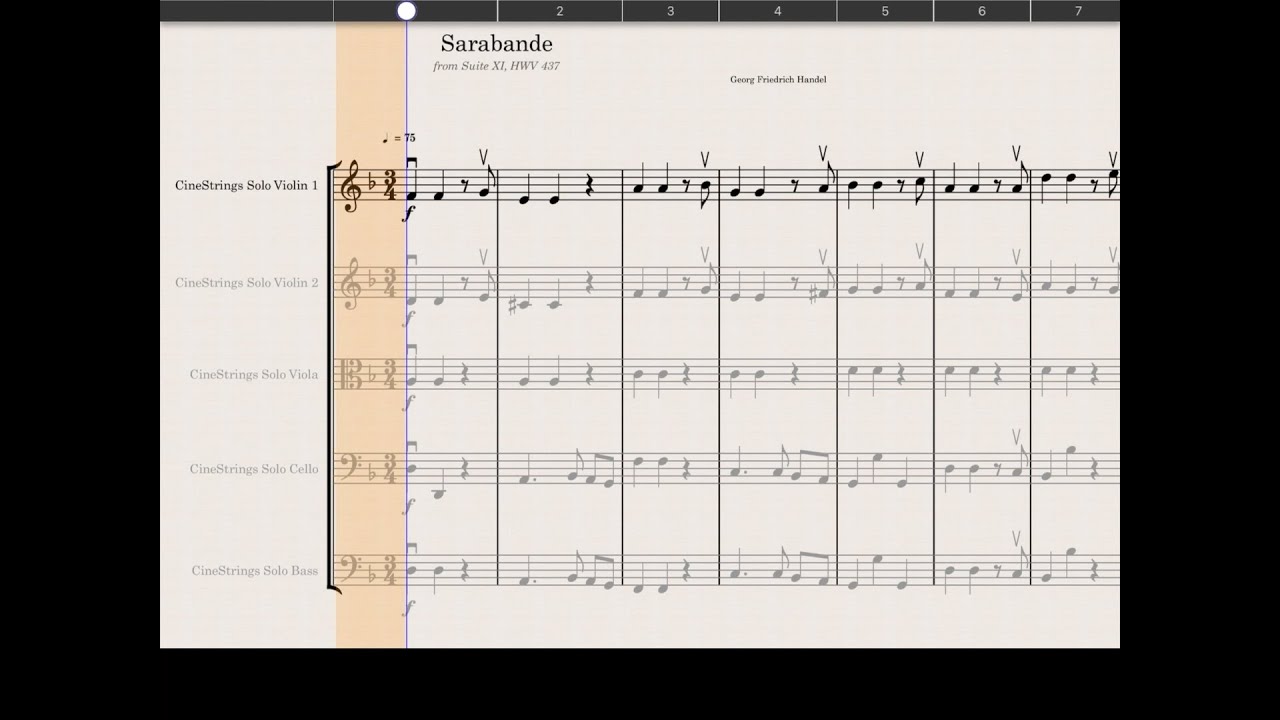 Sarabande - Handel - Violin 1