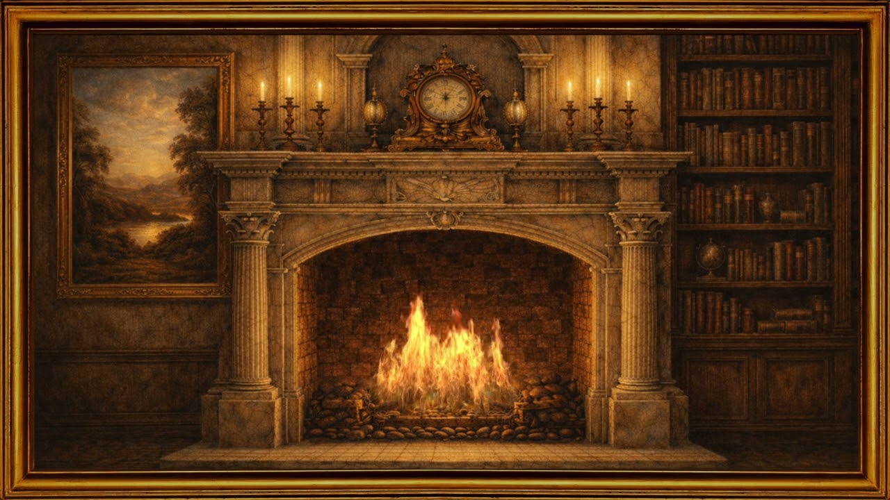 Burning Fireplace with Animated Flames | 2 Hours Cozy Fire Ambience for TV 4K