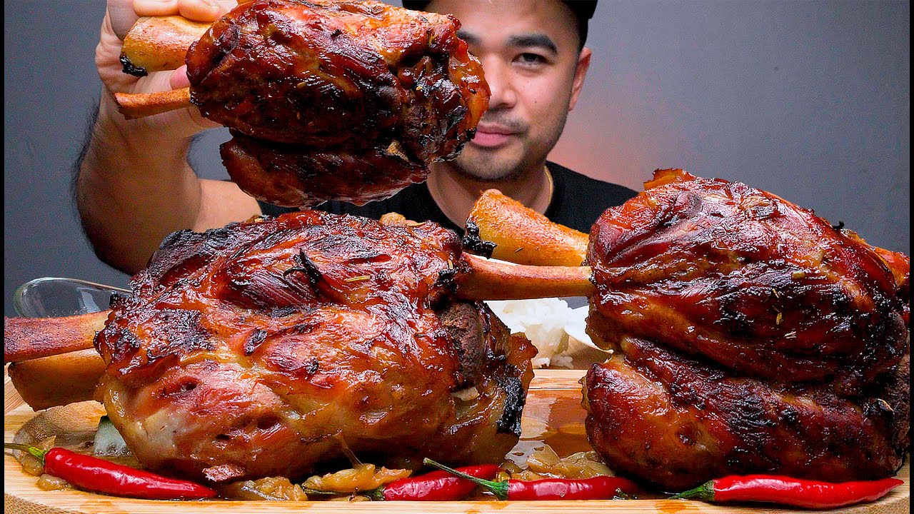 IKEA PORK KNUCKLE MUKBANG | BRAISED PORK LEG IN OVEN | MUKBANG ASMR | ALFIE EATS