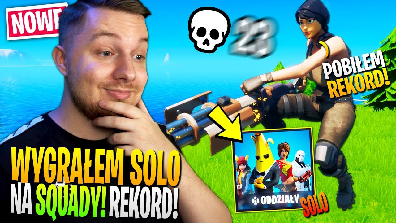Wygrałem SOLO na SQUADY i pobiłem REKORD w Fortnite ... (niemożliwy challenge!)