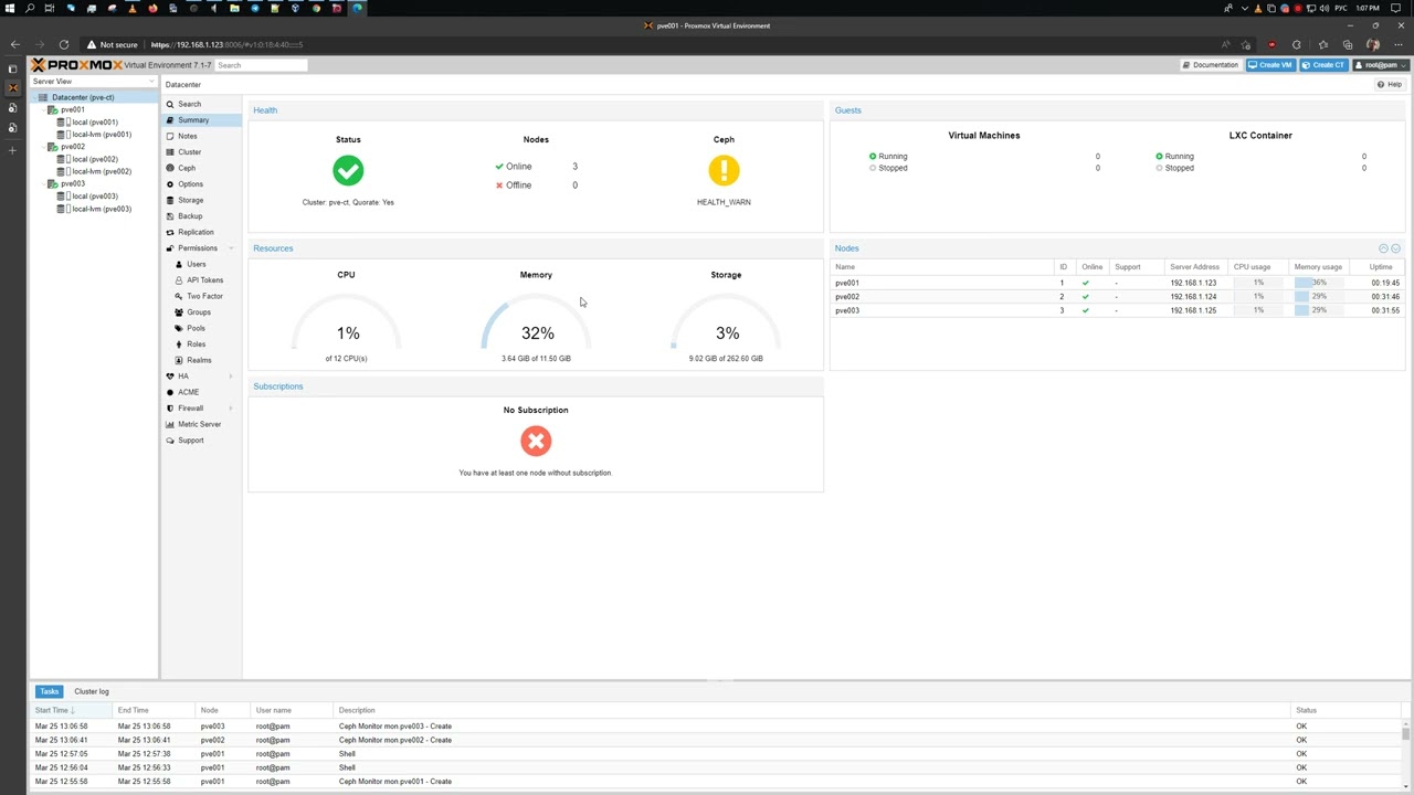 Proxmox VE 7.1 | Create Monitors CEPH | Мониторинг CEPH | Мониторы Ceph (MON)