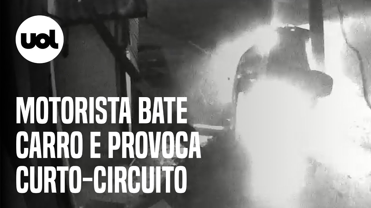 Motorista bate carro e provoca curto-circuito em acidente em SP