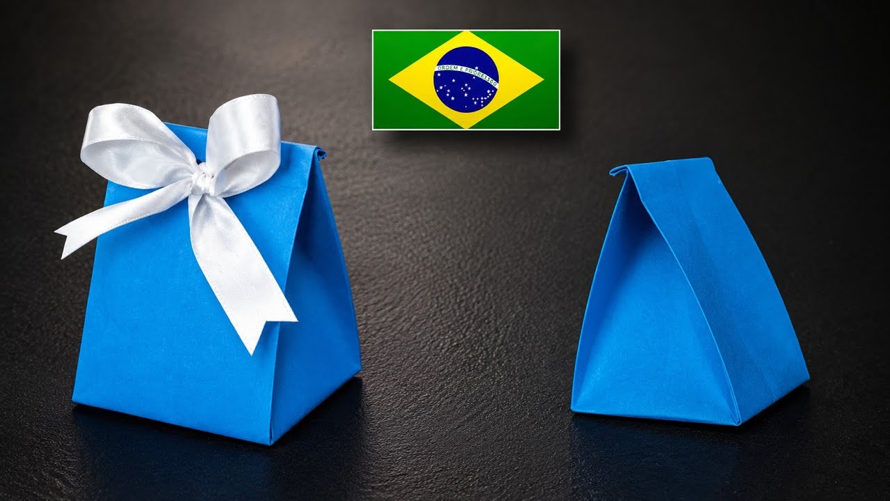 Como Fazer uma Sacolinha de Papel Sem Cola ou Tesoura – Origami Prático para Presentes