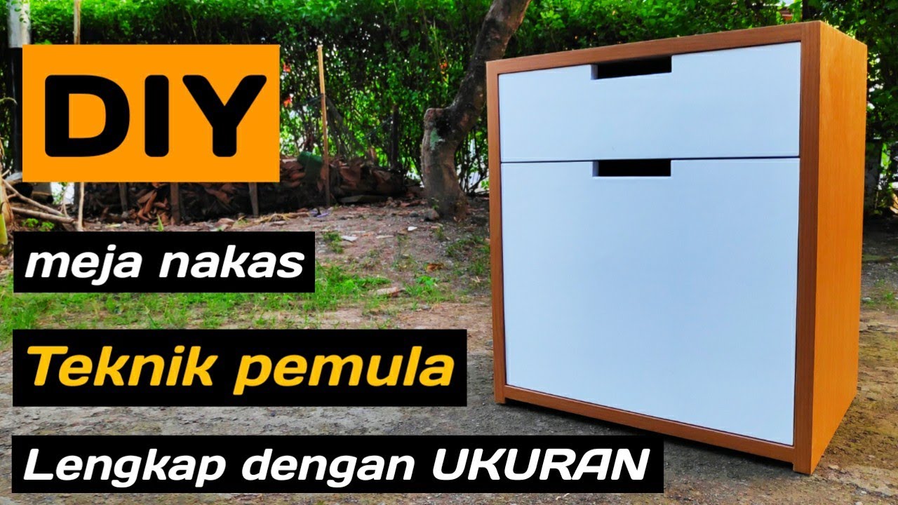 Membuat meja nakas minimalis | Teknik pemula dengan rel laci HANDMADE