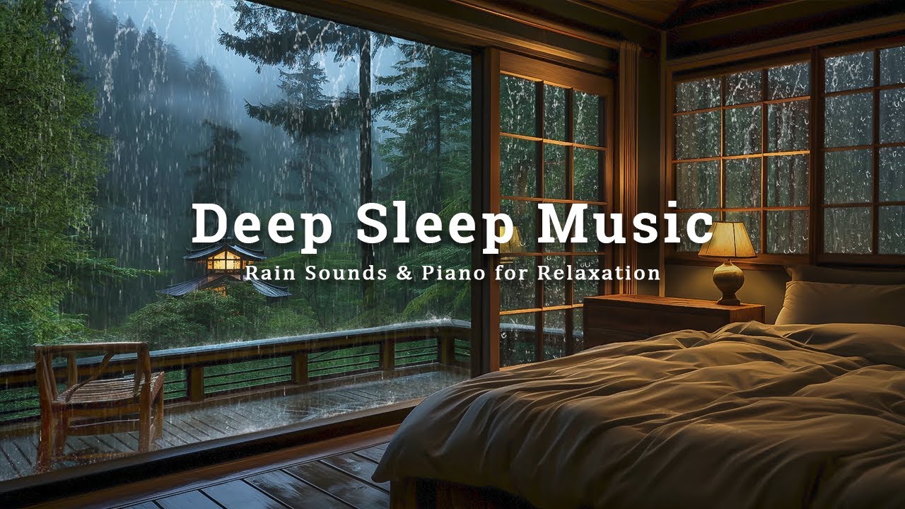 Cozy Bedroom with Soft Piano + Rain Sounds | Relaxing Music for Stress Relief, Healing & Deep Sleep