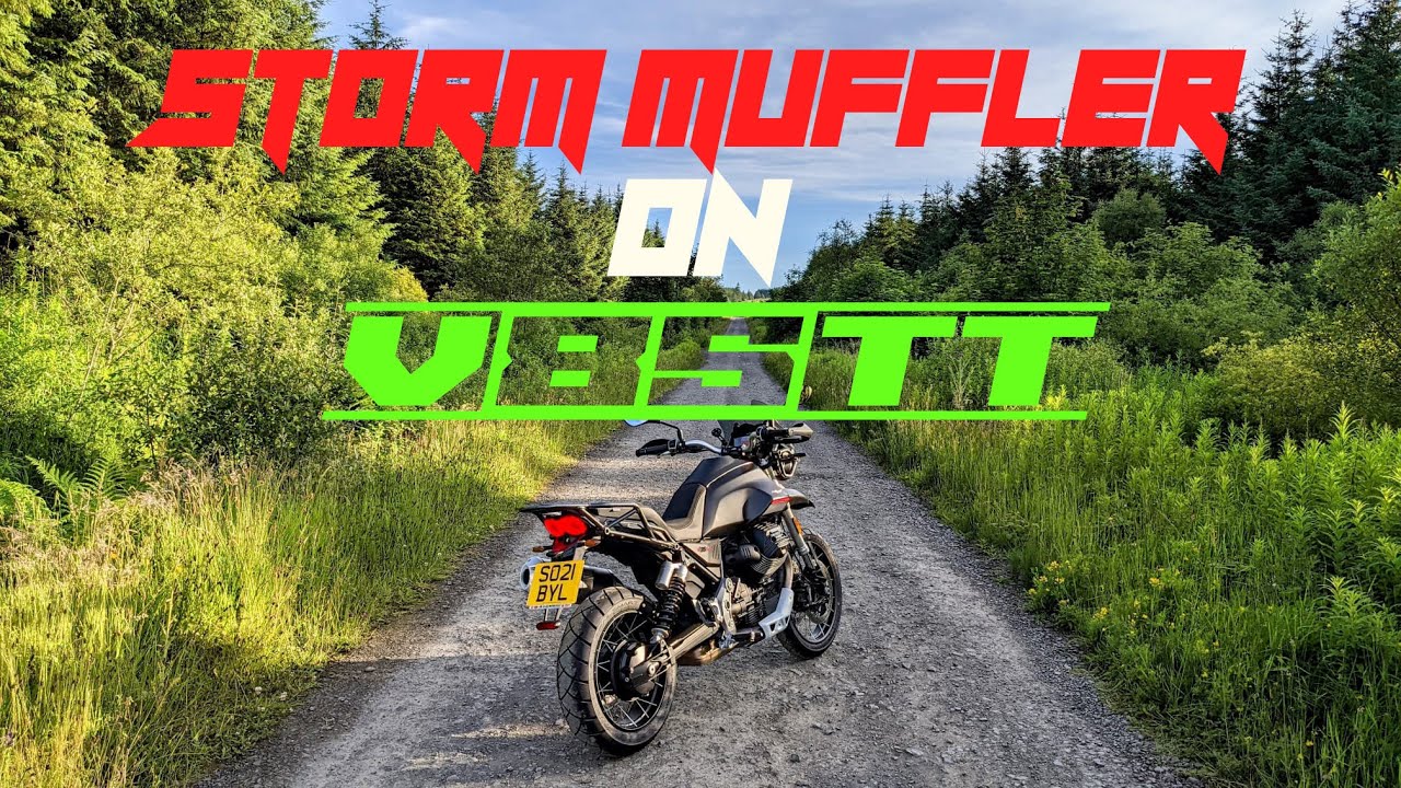 STORM aftermarket Muffler - Moto Guzzi V85TT - ASMR link in description.