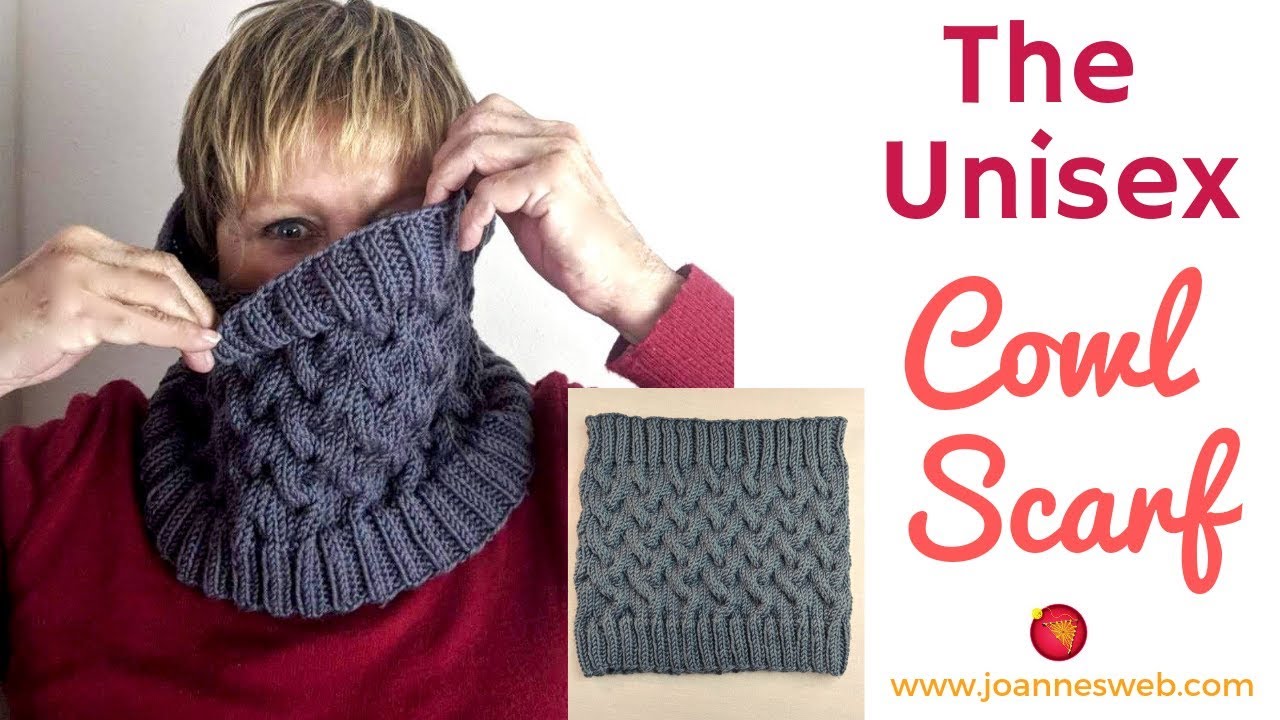 Knitted Unisex Cabled Scarf - Knitting Scarf for Men