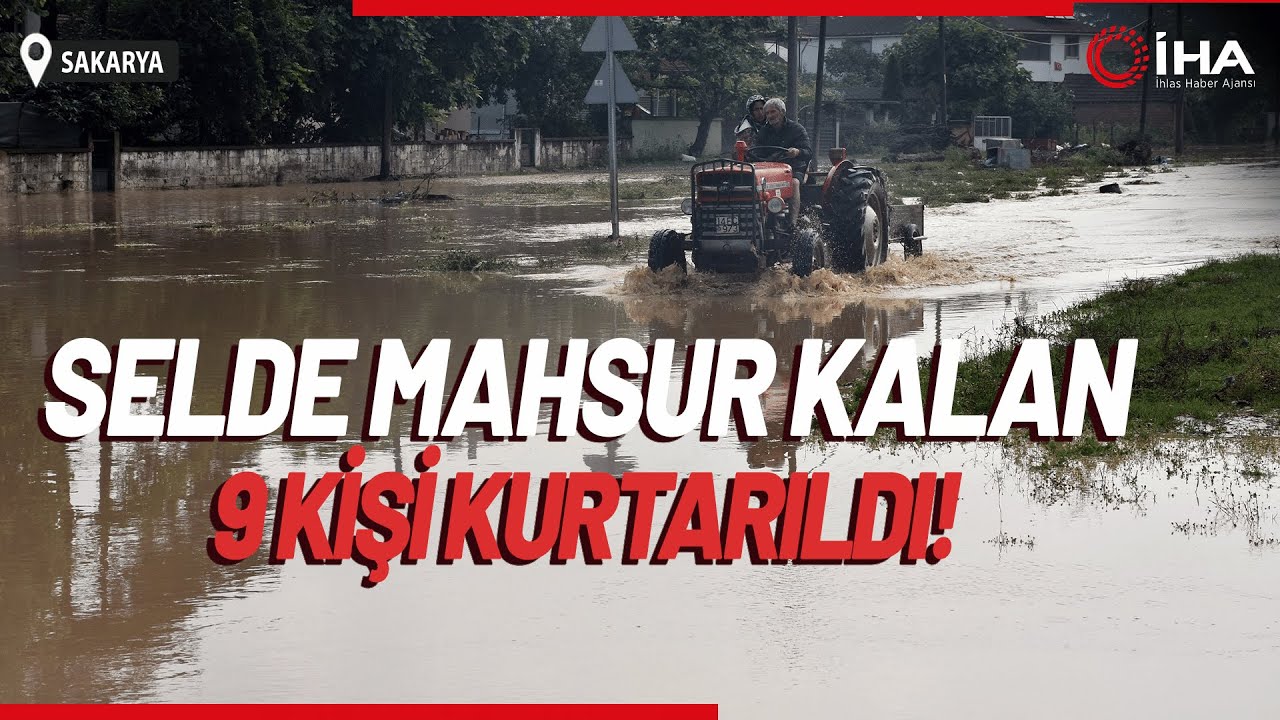 Selde Mahsur Kalan 9 Kişi Kurtarıldı