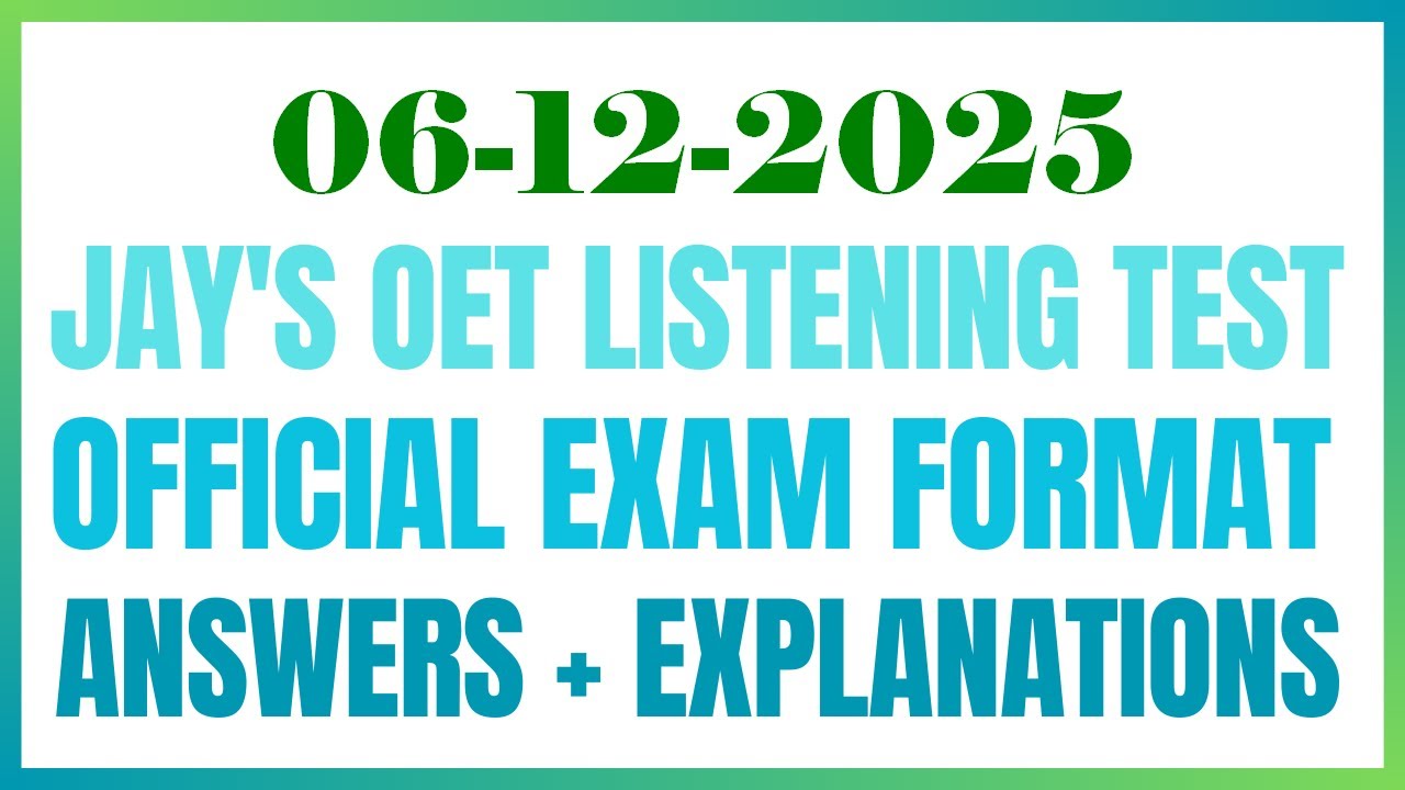 OET READING TEST  06.12.2025 #oet #oetexam #oetnursing #oetlisteningtest