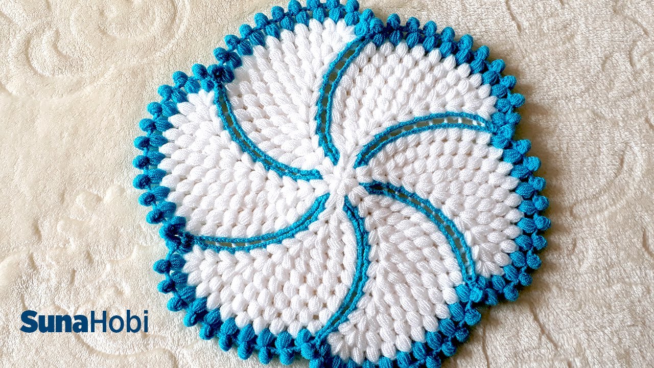 ❤ Rüzgar Gülü Yuvarlak Lif Modeli Yapımı | @sunaerdogan8185 | Windmill Round Washcloth Pattern Knitting