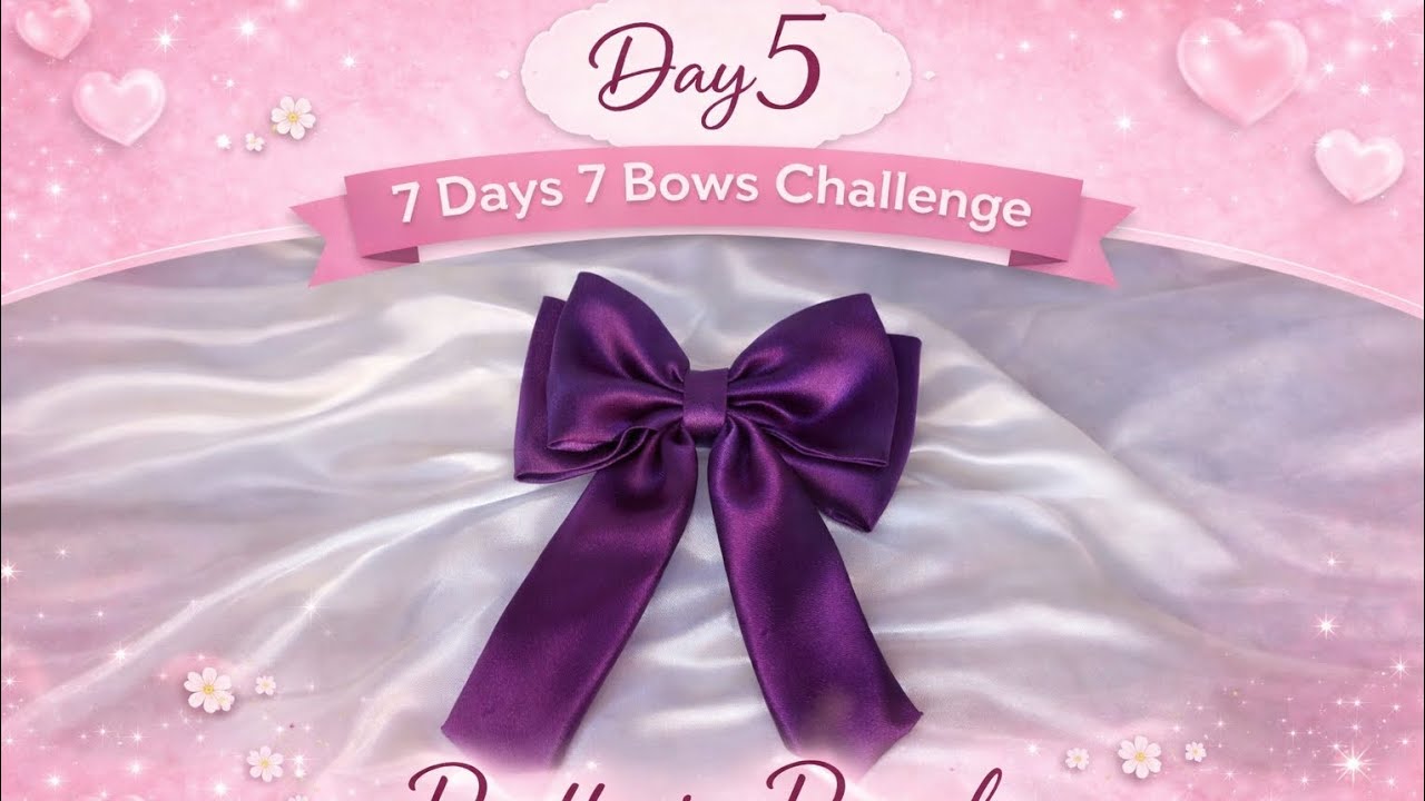 Day 5 – Pretty in Purple 💜Soft, shiny & super elegant bow 🎀Aaj ka bow sabse classy lag raha hai 😍