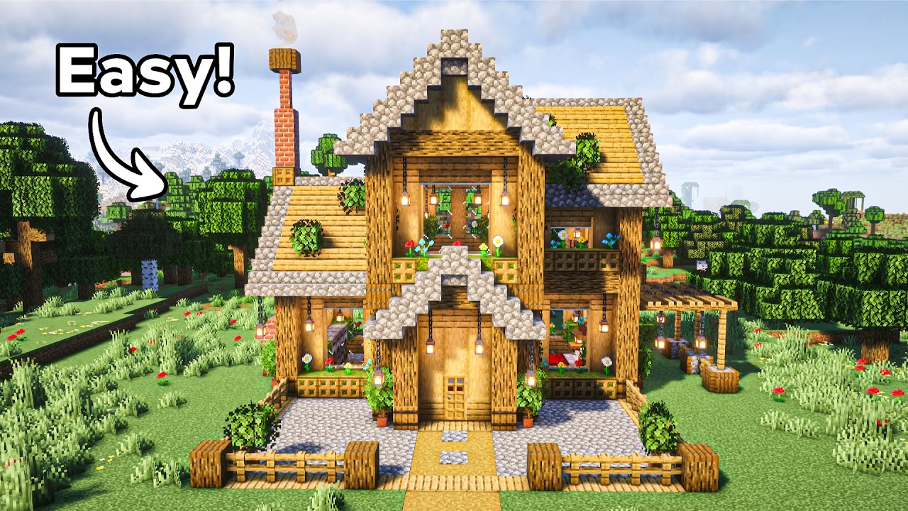 Minecraft: How to Build a Survival Wooden House | Tutorial (Easy) 🏡