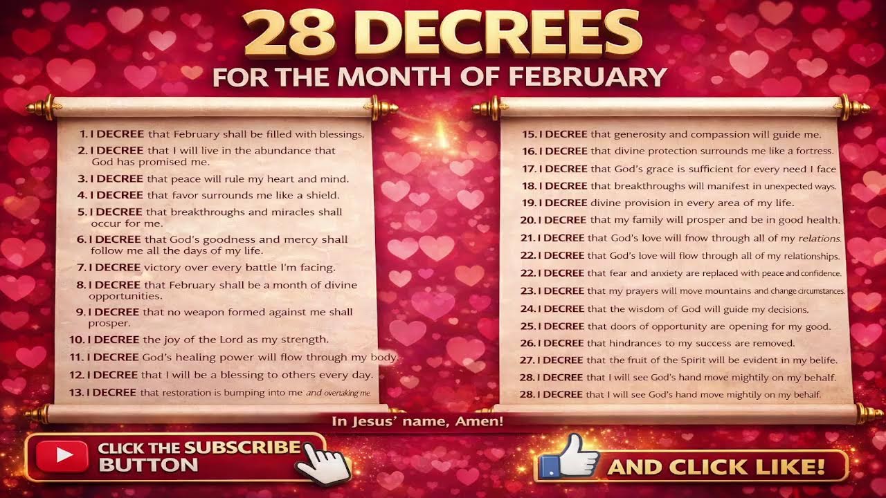 28 PROPHETIC DECREES FOR THE MONTH OF FEBRUARY
