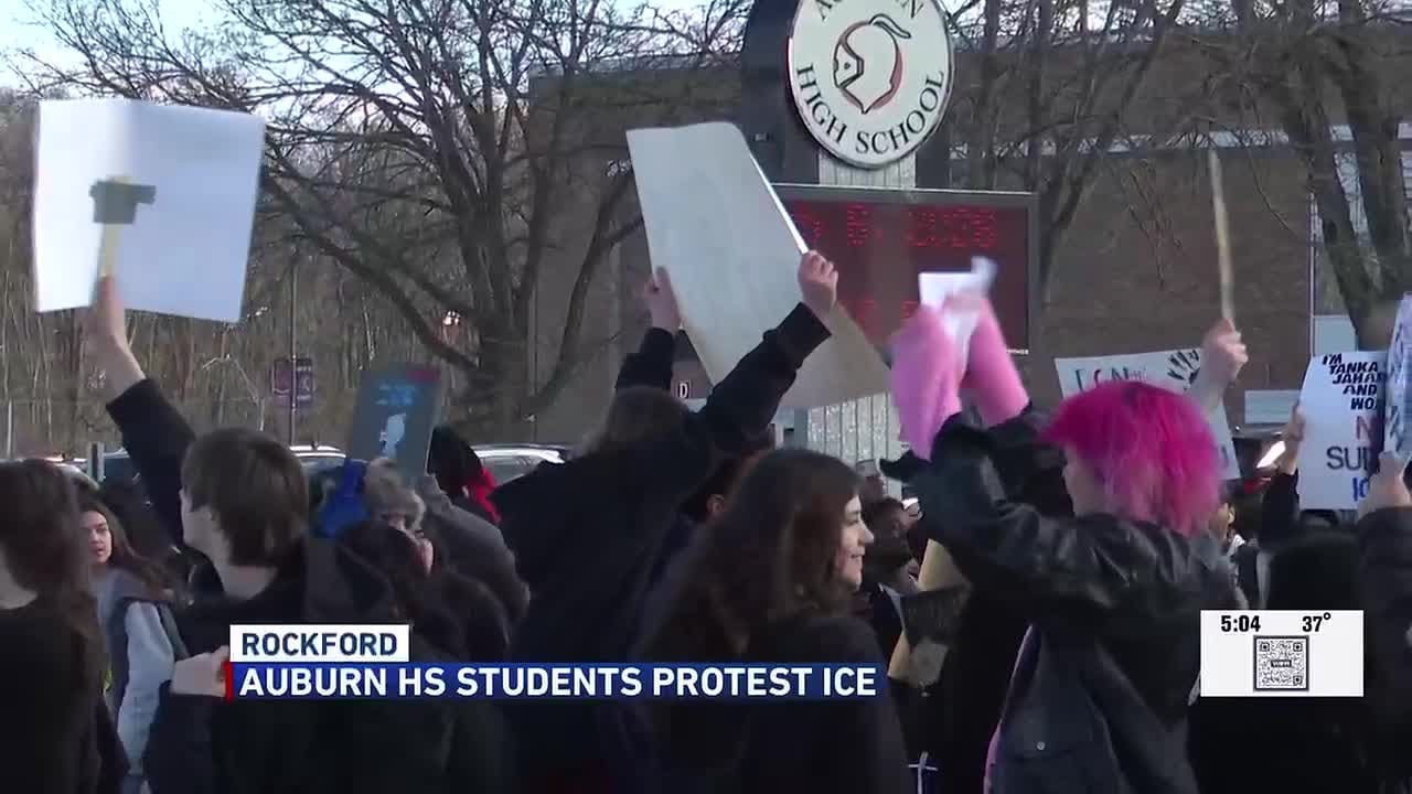 Auburn High School students protest against ICE