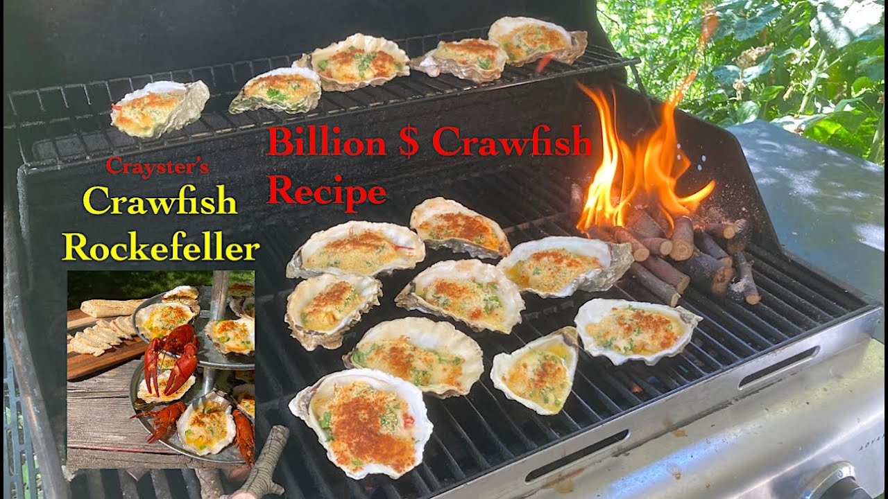 Billion $ Recipe Crawfish Rockefeller, Crayster's Richest Dish on Oyster Shells