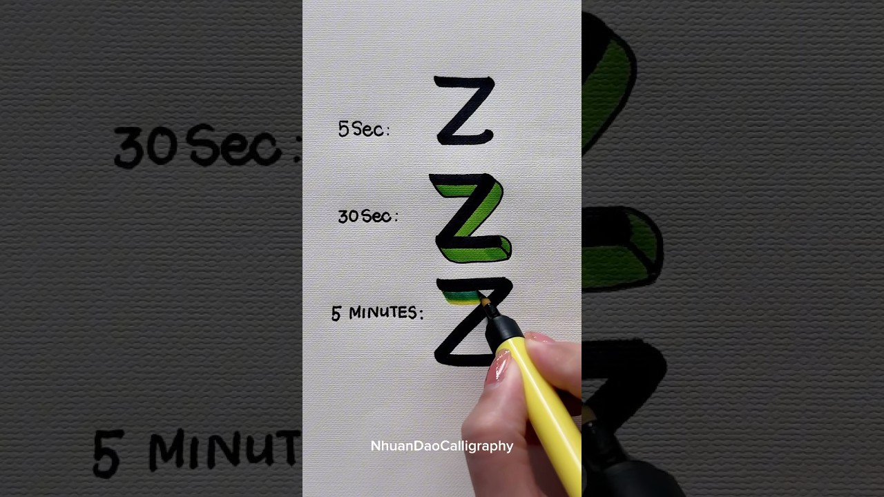 Can you find a word start with &ldquo;Z&rdquo; 🤔 #nhuandaocalligraphy #lettering #shorts