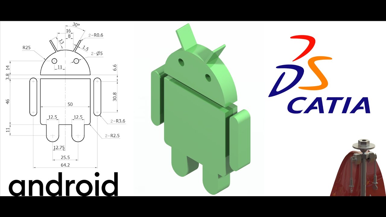 Tutorial logo de Android (Modelado 3D & Render) Catia V5 super fácil