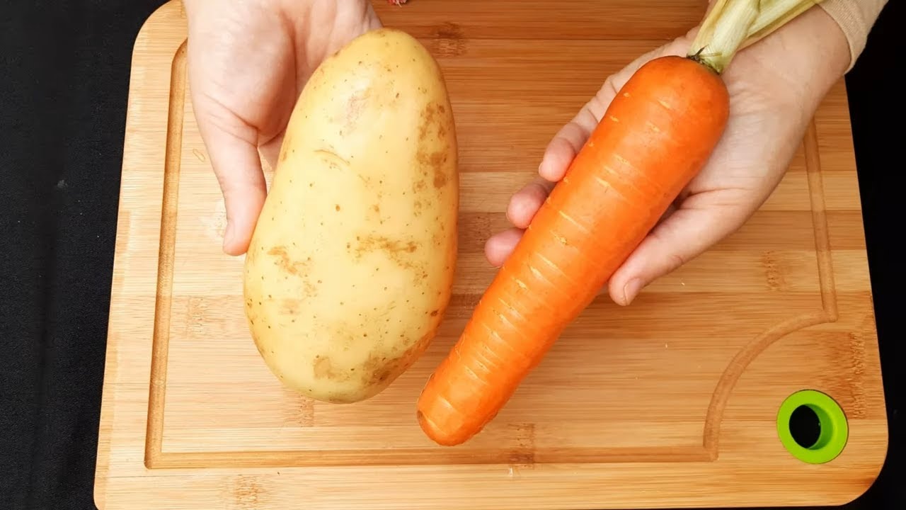 Тертые овощи ‼️ Возьмите картофель и морковь и приготовьте этот вкусный рецепт 🔝😋 Рецепт ASMR