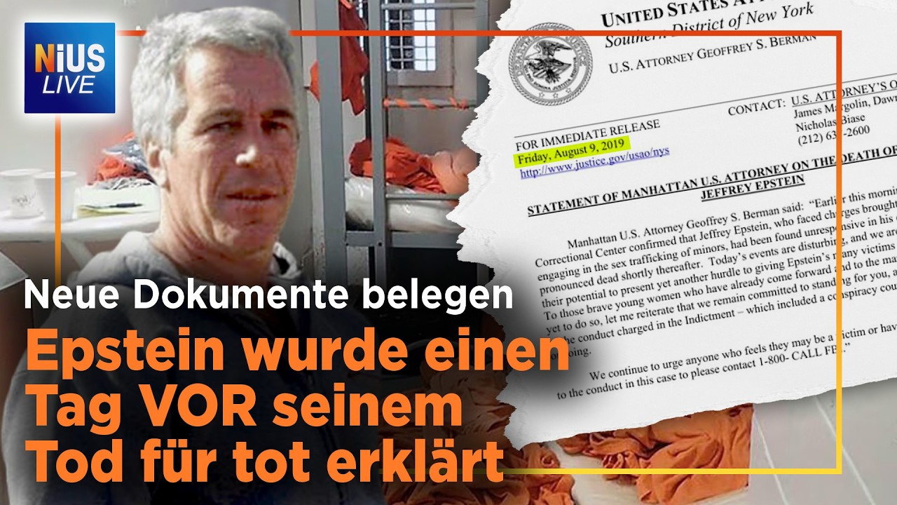 Geheime Akten: Epstein wurde einen Tag vor seinem Tod für tot erklärt | NIUS Live vom 09.02.2026