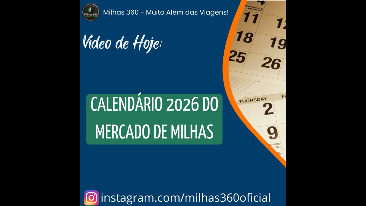 Calendário 2026 do Mercado de Milhas