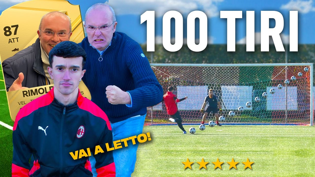 🎯⚽️ 100 TIRI CHALLENGE: RIMOLDIGNO e PAPÀ RIMO (VAI A LETTO) | Quanti Goal Segnerà su 100 tiri?