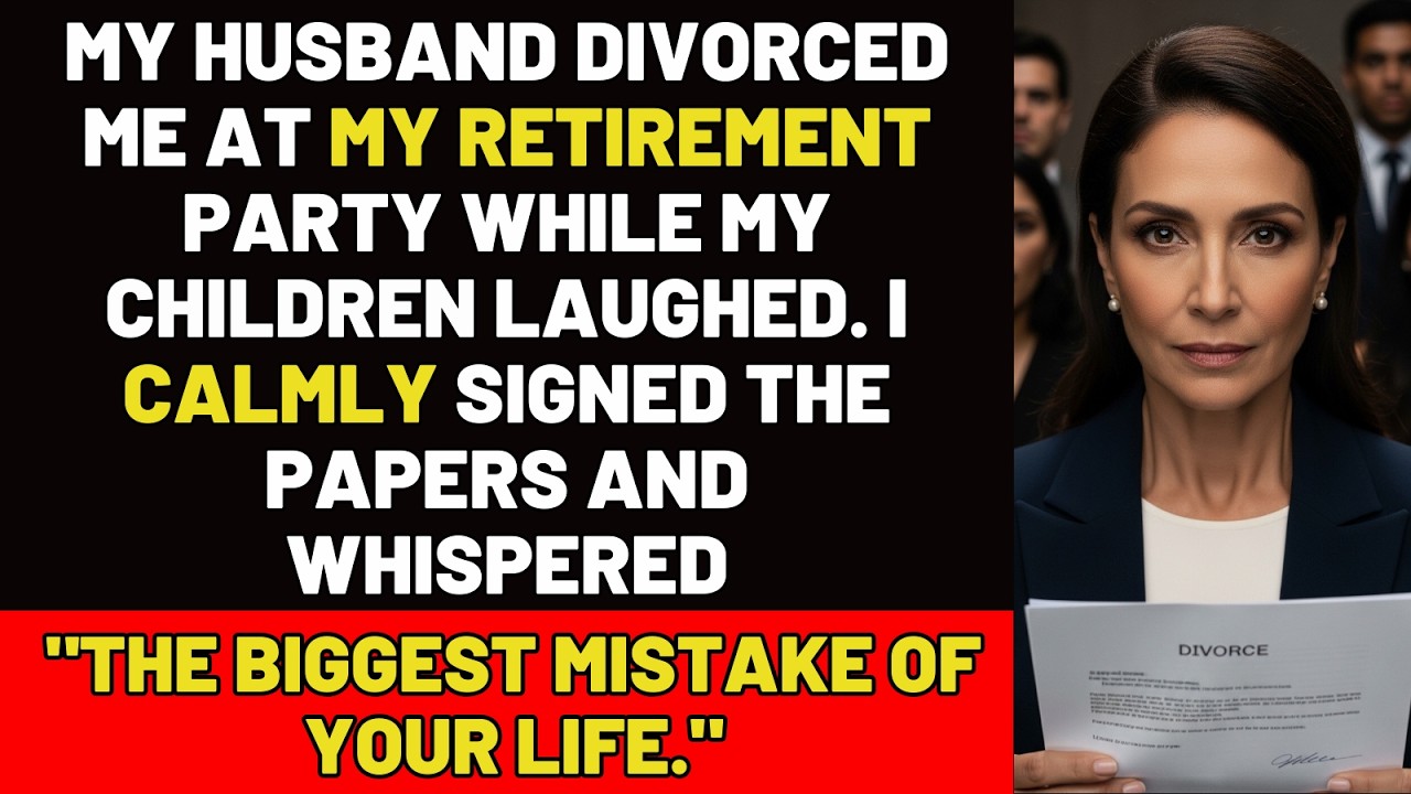 My Husband Divorced Me At My RETIREMENT Party. I Whispered: 