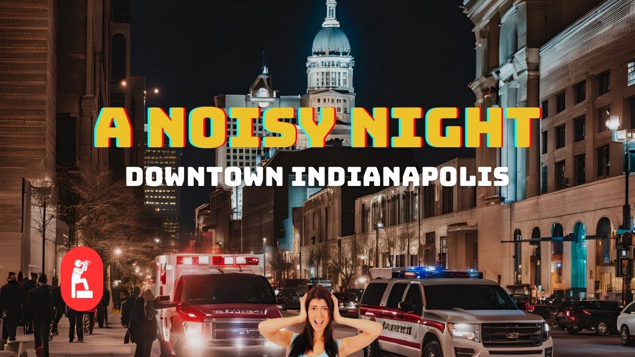 A Noisy Night - Driving Downtown Indianapolis Indiana On A Saturday