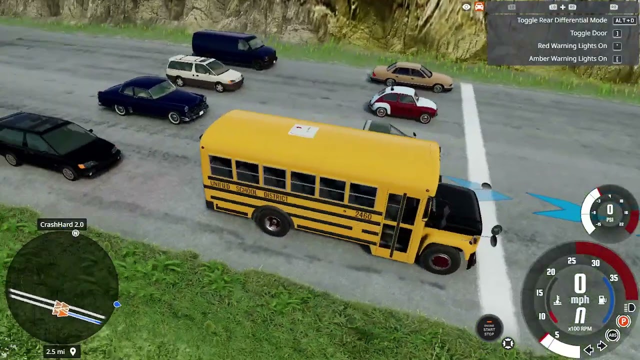 downhill destruction with randomized cars