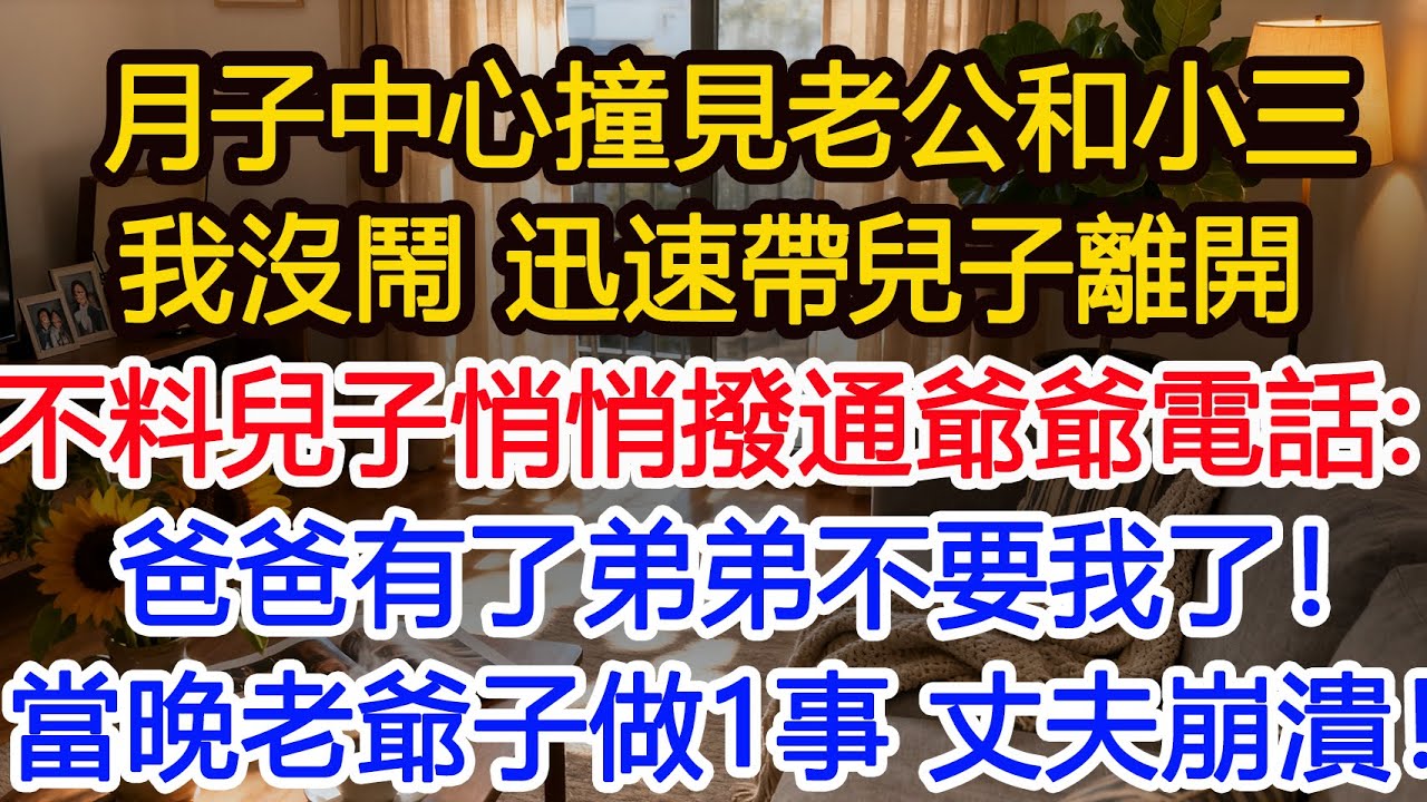 月子中心撞見老公和小三，我沒鬧 迅速帶兒子離開，不料兒子悄悄撥通電話：爺爺，爸爸有了弟弟是不是就不愛我了！當晚老爺子衝來做1事 丈夫崩潰！#為人處世 #正能量 #故事分享 #生活經驗 #情感