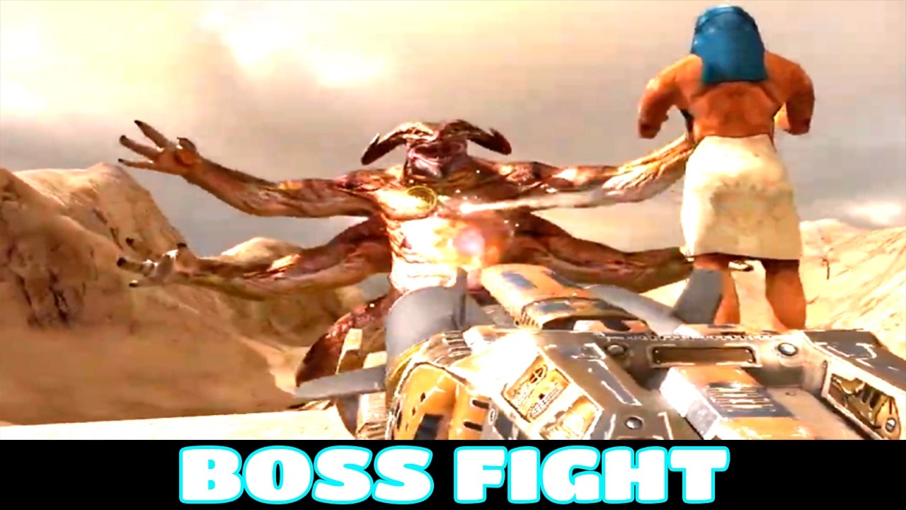 Highlander Aludran Reptiloid BOSS FIGHT - Serious Sam HD: The First Encounter