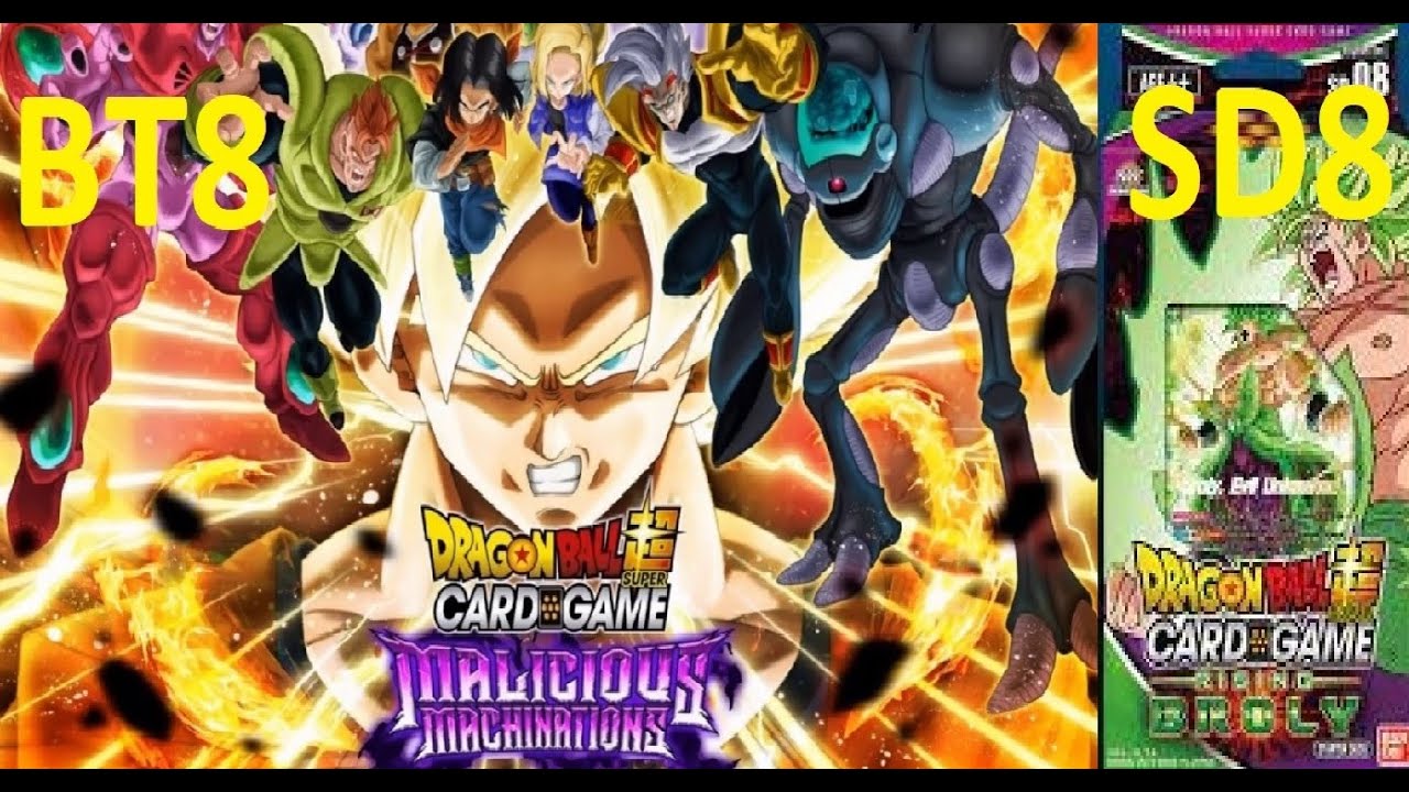 BT8 Malicious Machinations + SD8 Rising Broly - Dragon Ball Super Card Game - Colección Completa