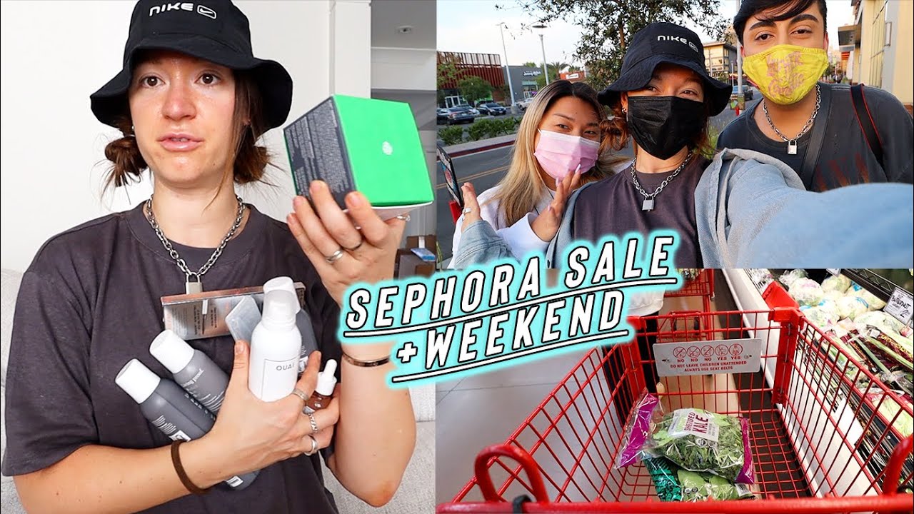 weekend vlog: sephora vib sale haul + grocery shopping adventures!!