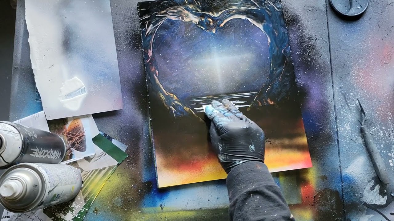 Quick Heart Cave Spray Paint Art