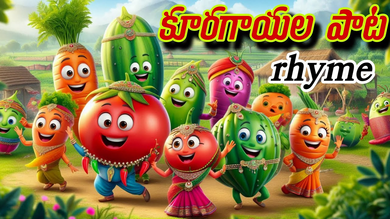 Vegetabels rhyme telugu| కూరగాయల పాట | lkg rhymes in telugu | top rhymes | nursury rhymes | kidssong