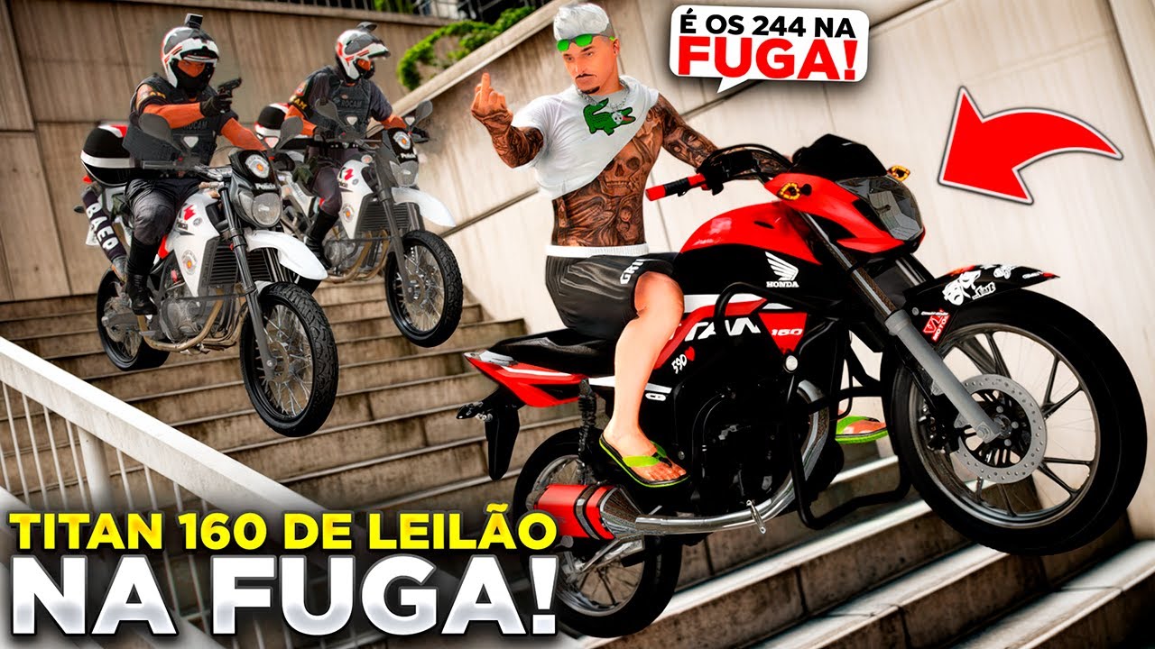 FUGA DOS ROCAM COM A TITAN 160 DE LEILÃO! AQUI É OS 59D NO TOQUE!🚀🔥