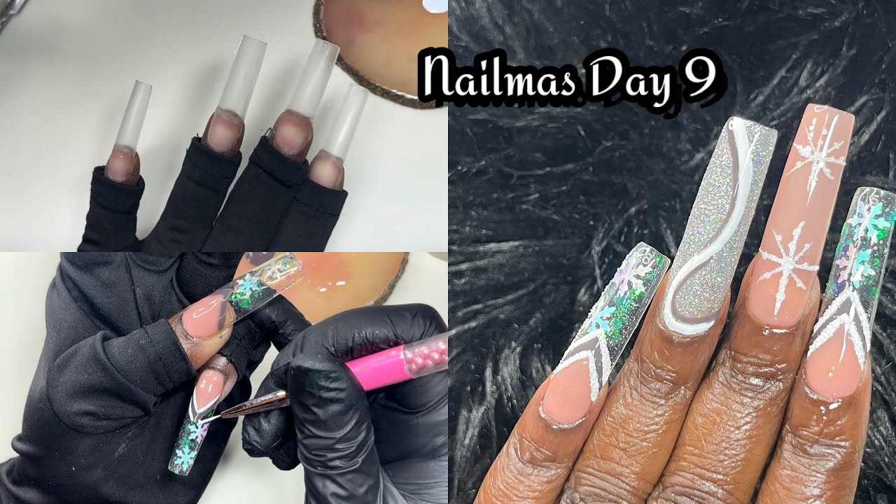 Nailmas Day 9 | Recreation Holiday Set | Encapsulating Glitters with Gel ~X Tutorial 🤍