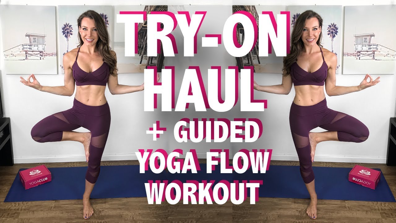 My First YogaClub Box Unboxing Try On Haul + Guided Yoga Stretch Flow With Me