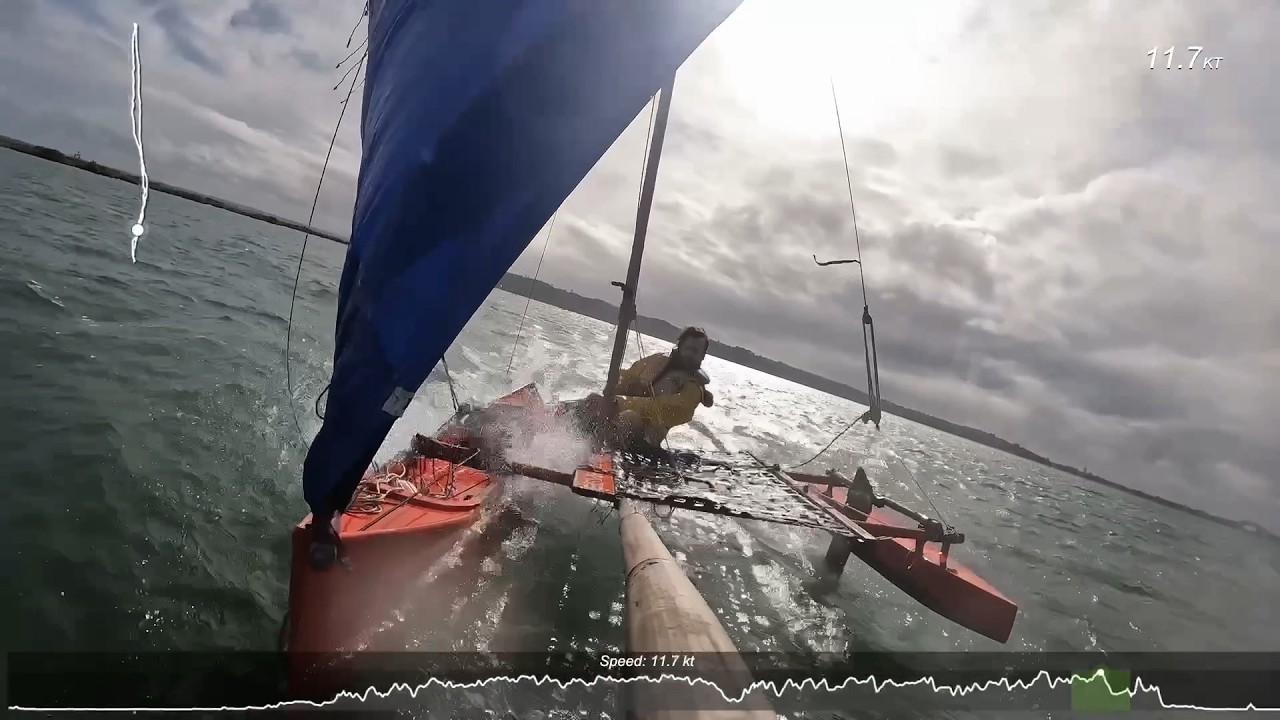 Sailau Inspired Lug Sail on my Proa (and new speed record!)