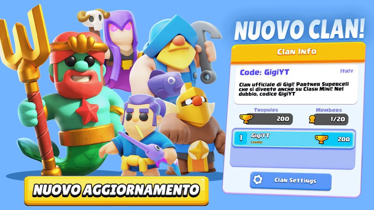 Mega AGGIORNAMENTO Clash Mini! Creo il MIO CLAN! Clash Mini ITA!