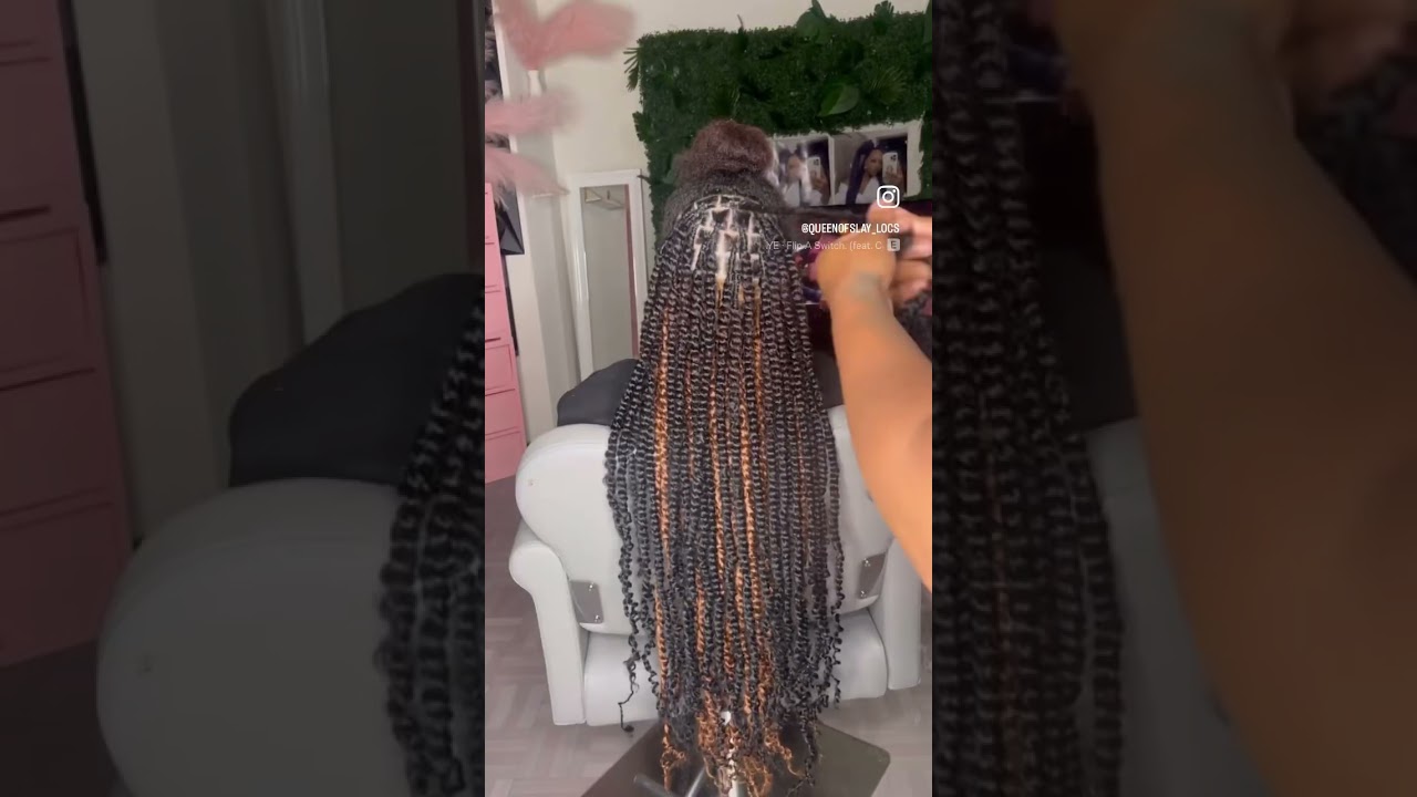 Passion twist w/ wrapped base 😍 #braid #locs #butterflyloc #individualcrochet #passiontwist #twist