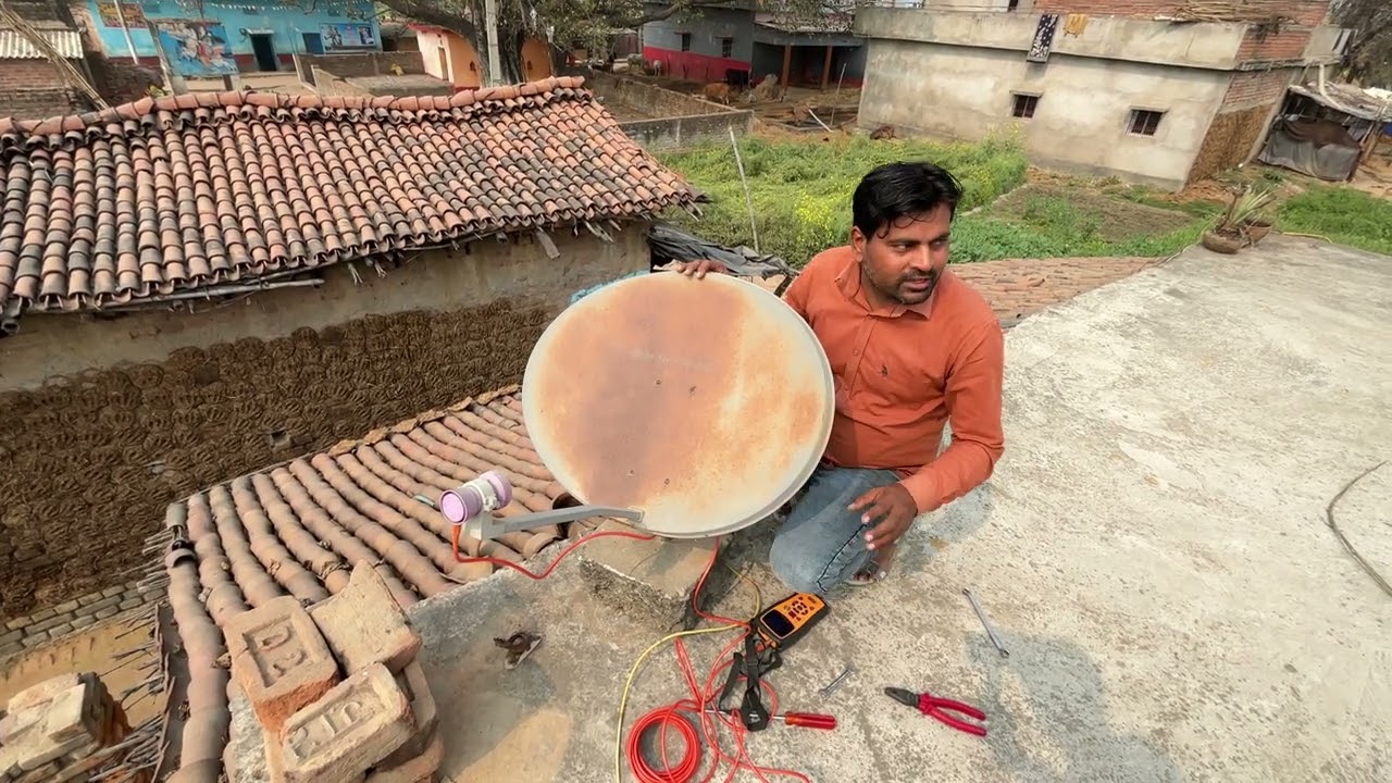 पेचरी दे कर इस एंटीना को सेट क्या गया||साइड से ईट लगाना पड़ रहा है||डीडी फ्री डिश सिग्नल सेटिंग 